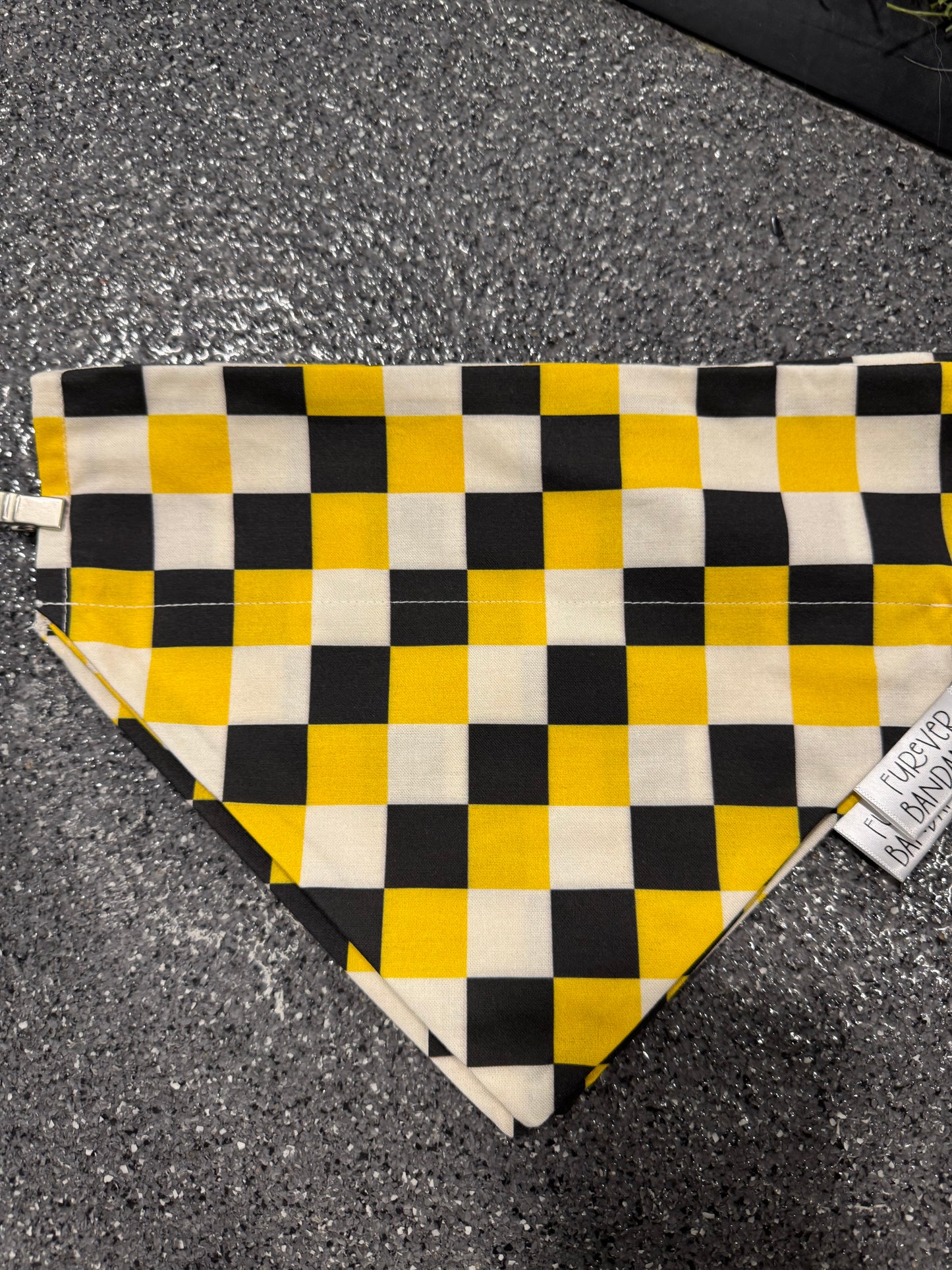 Black/Yellow Check Bandana