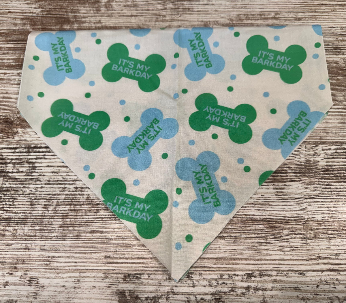 Green/Blue Bone Barkday Bandana