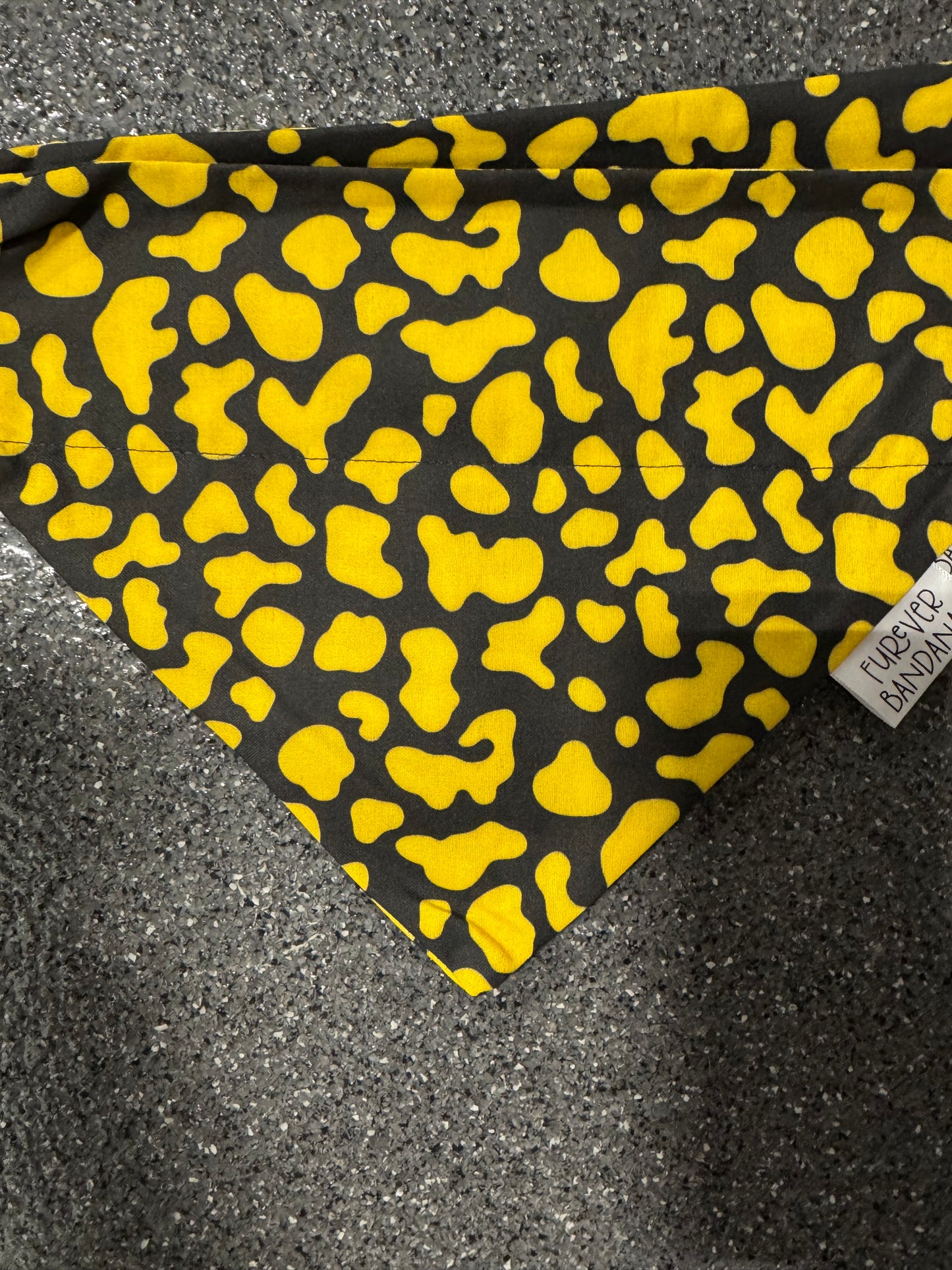 Black/Yellow Cow Bandana