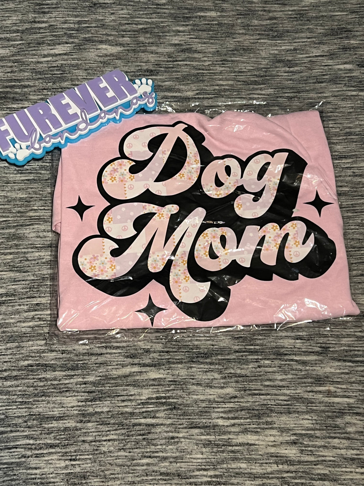 Peace Sign Patchwork Dog Mom T Shirt