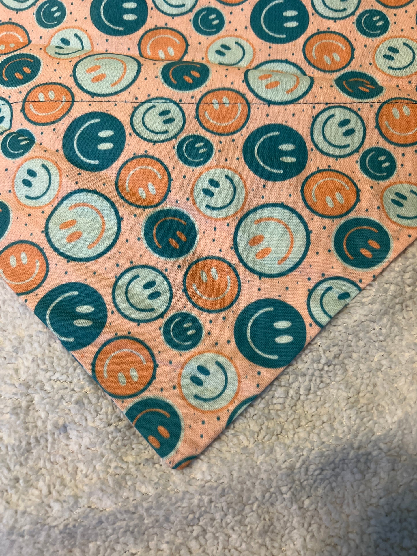 Blue and Orange smiley Bandana