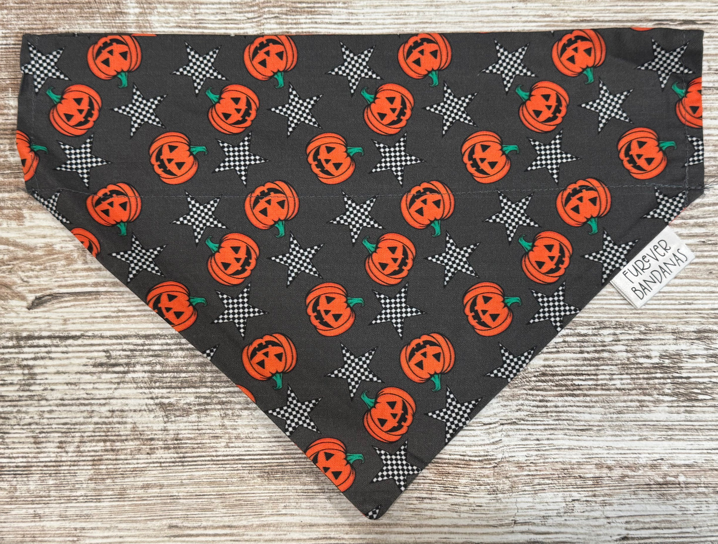 Checkered Pumpkin Star Bandana