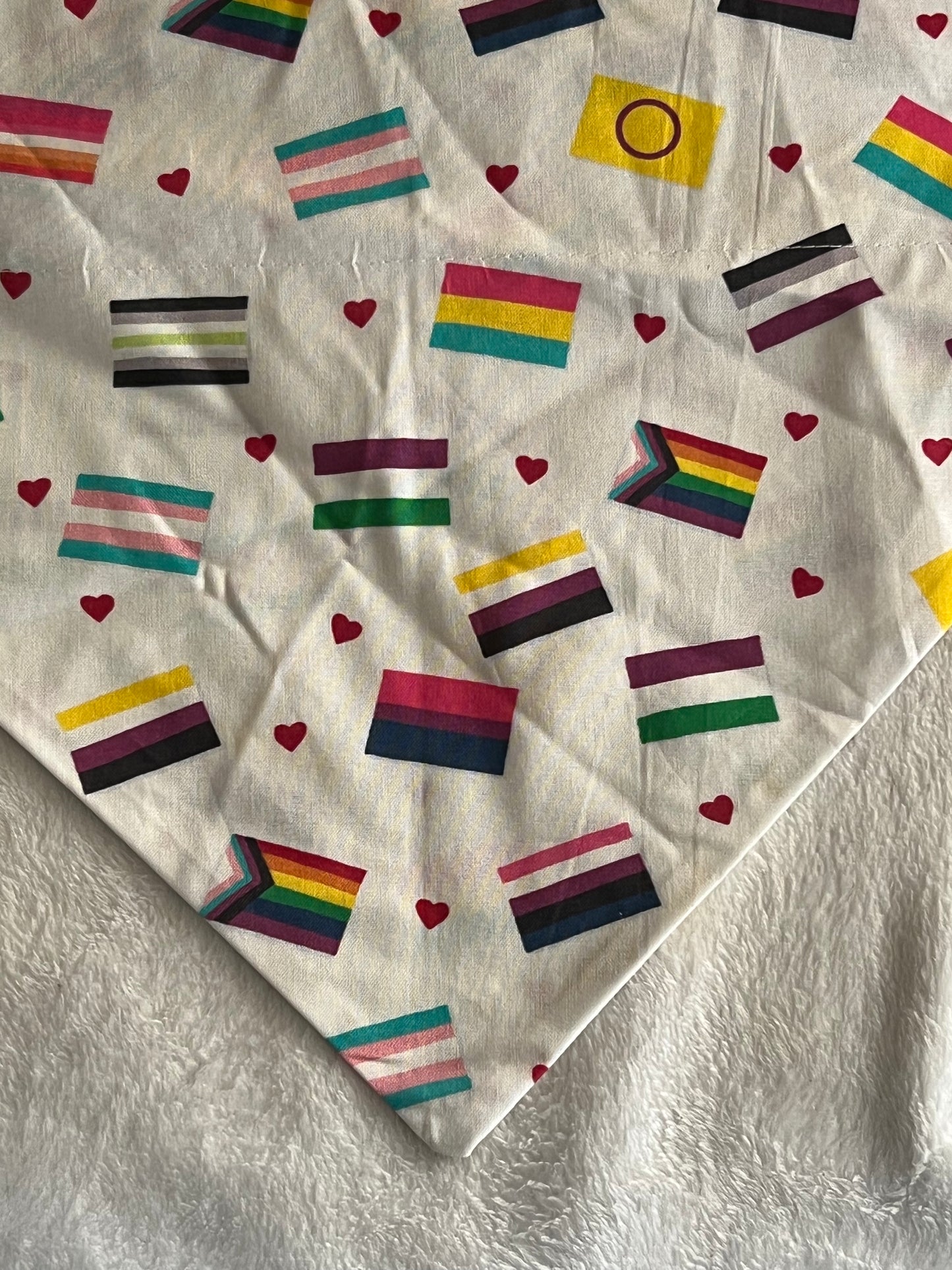 Pride Flags and Hearts Bandana