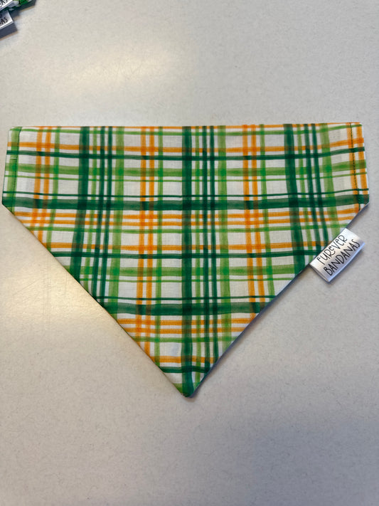 St Pattys Day Plaid Bandana