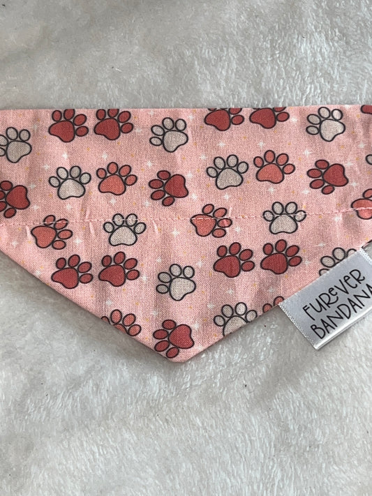 Red/Cream colored paws Bandana