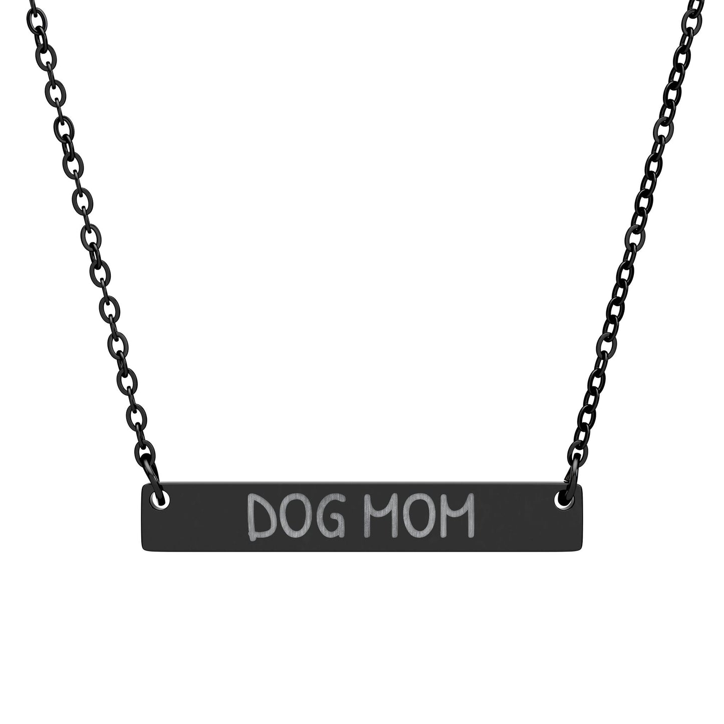 Dog Mom Bar Necklace (Engraving)