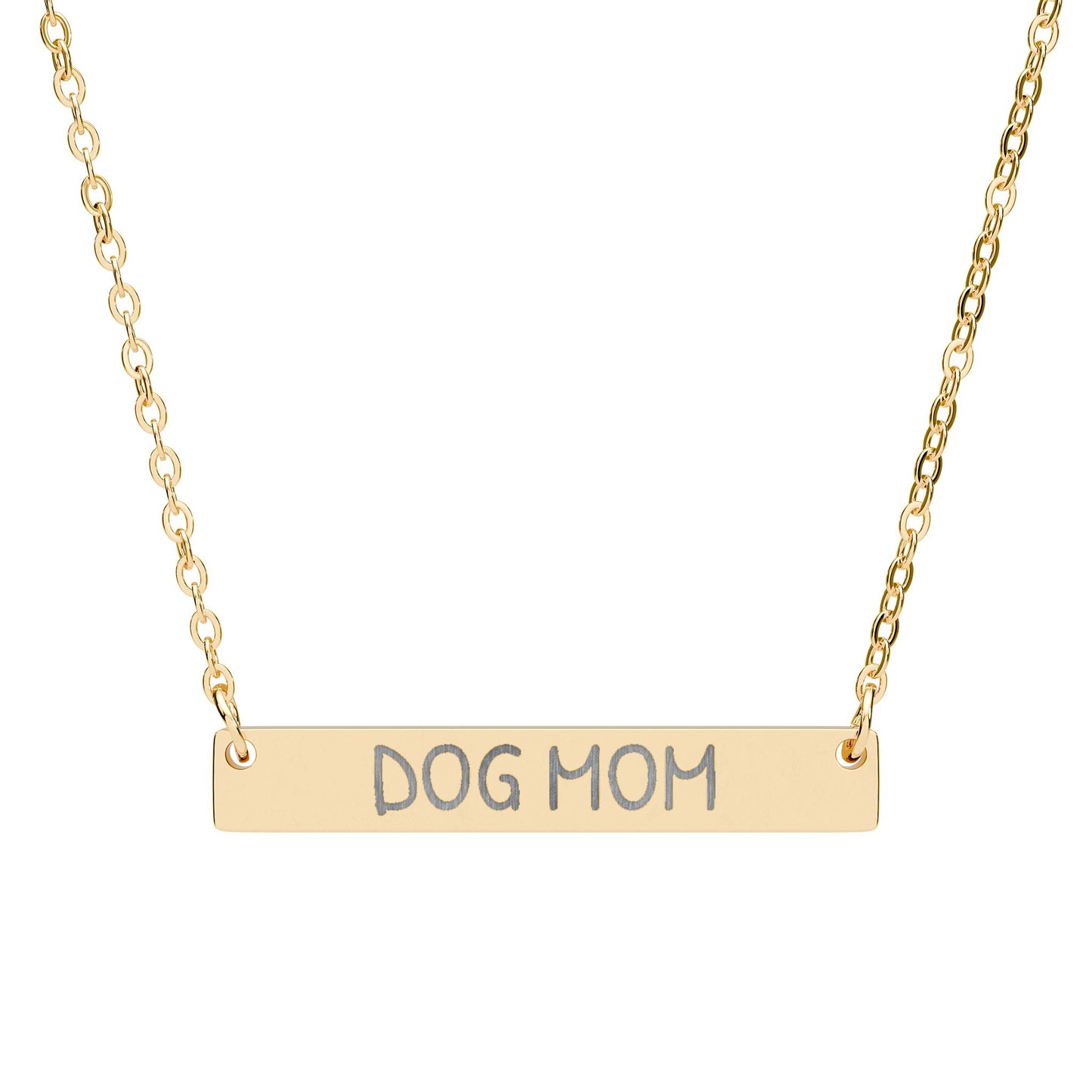 Dog Mom Bar Necklace (Engraving)