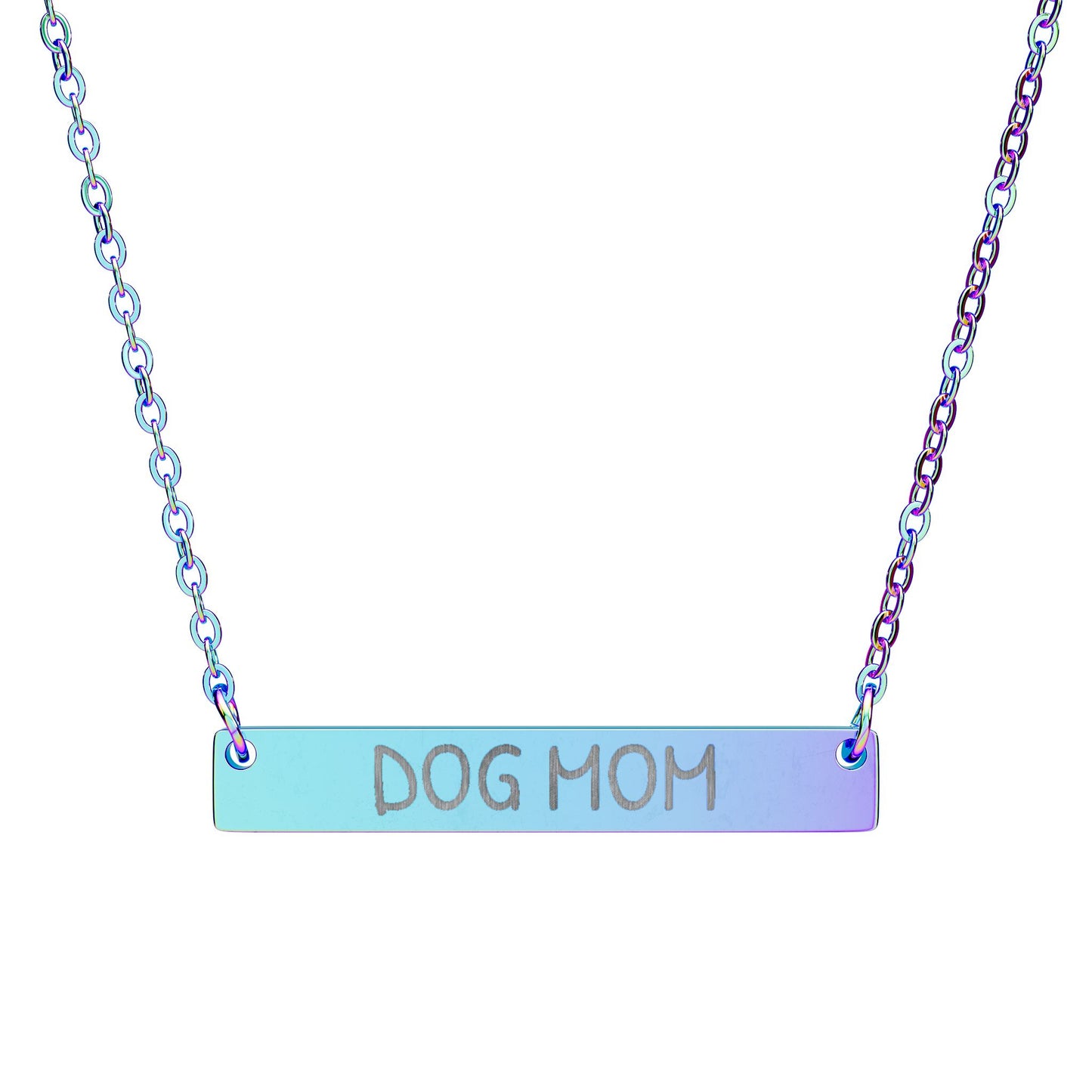 Dog Mom Bar Necklace (Engraving)