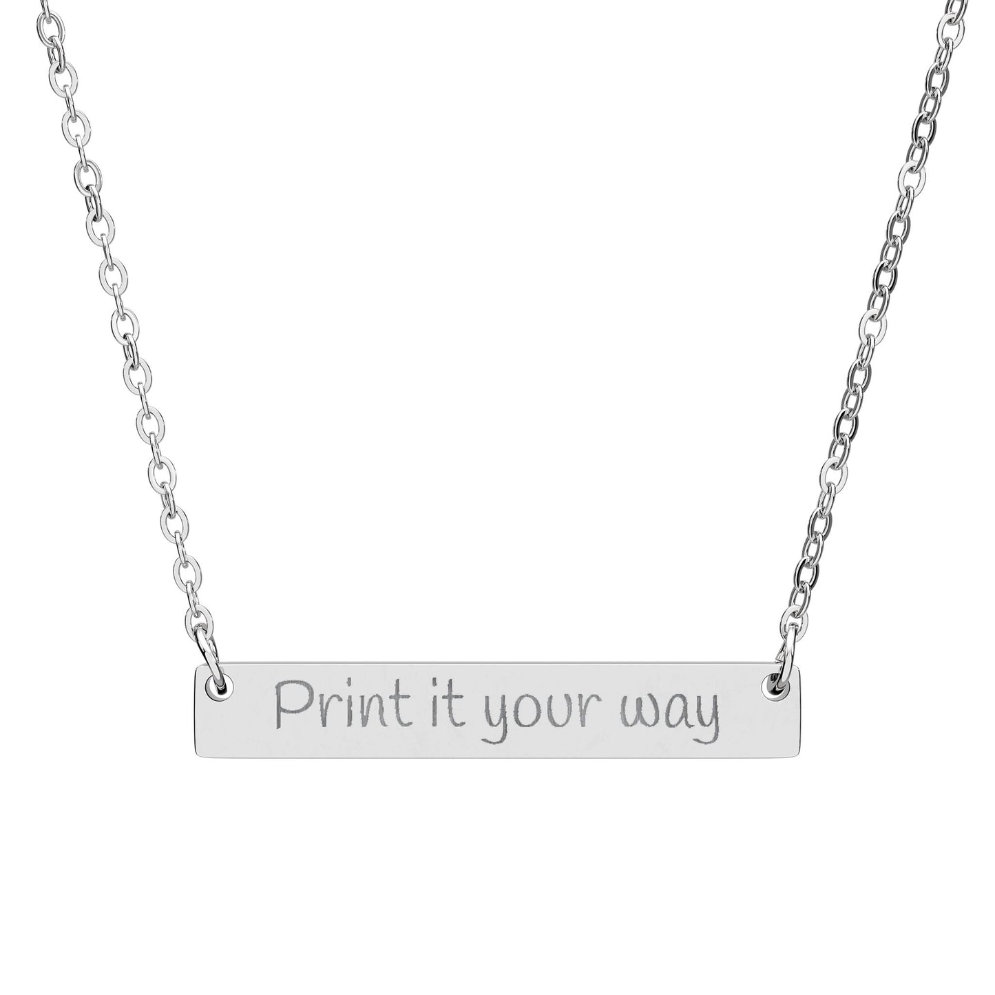 Personalized Horizontal Bar Necklace (Engraving)