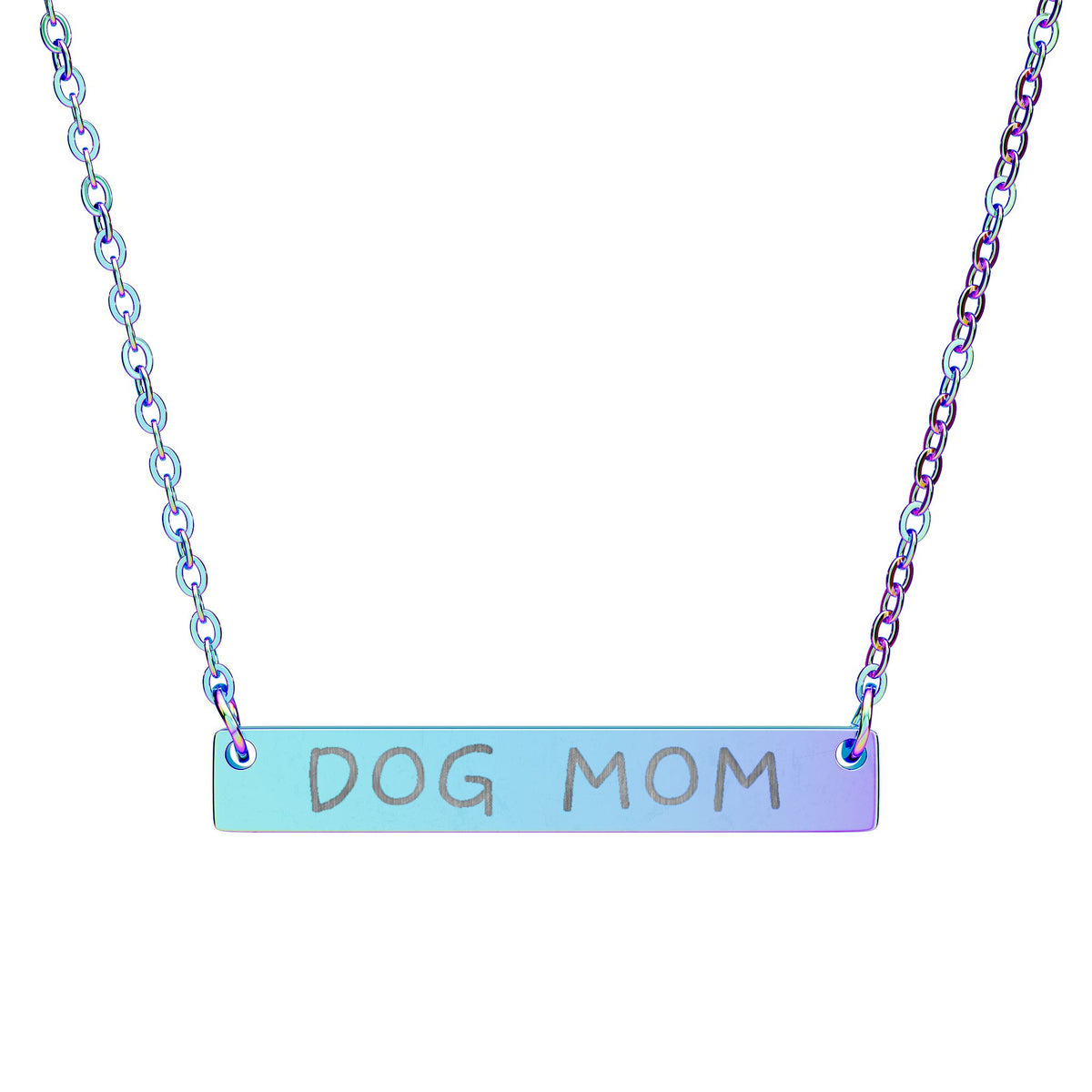 Dog Mom Bar Necklace (Engraving)