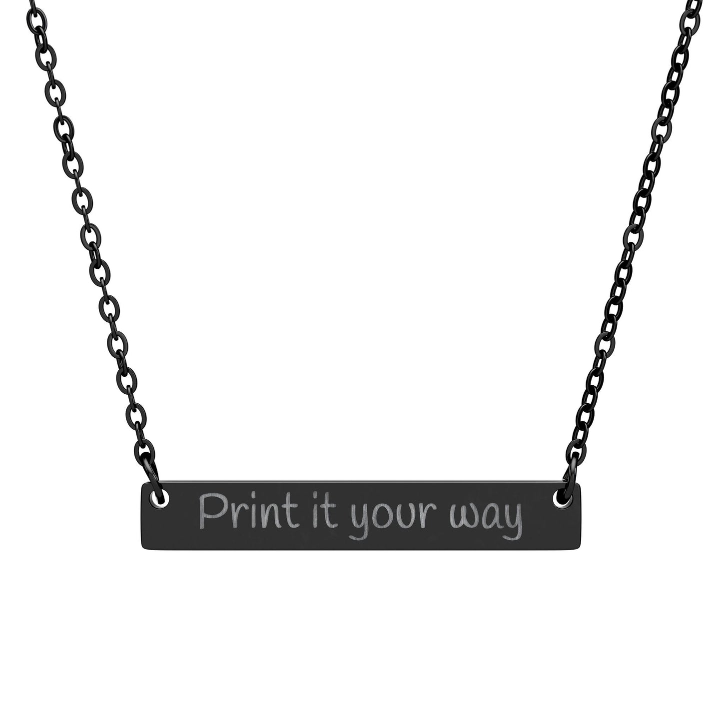 Personalized Horizontal Bar Necklace (Engraving)