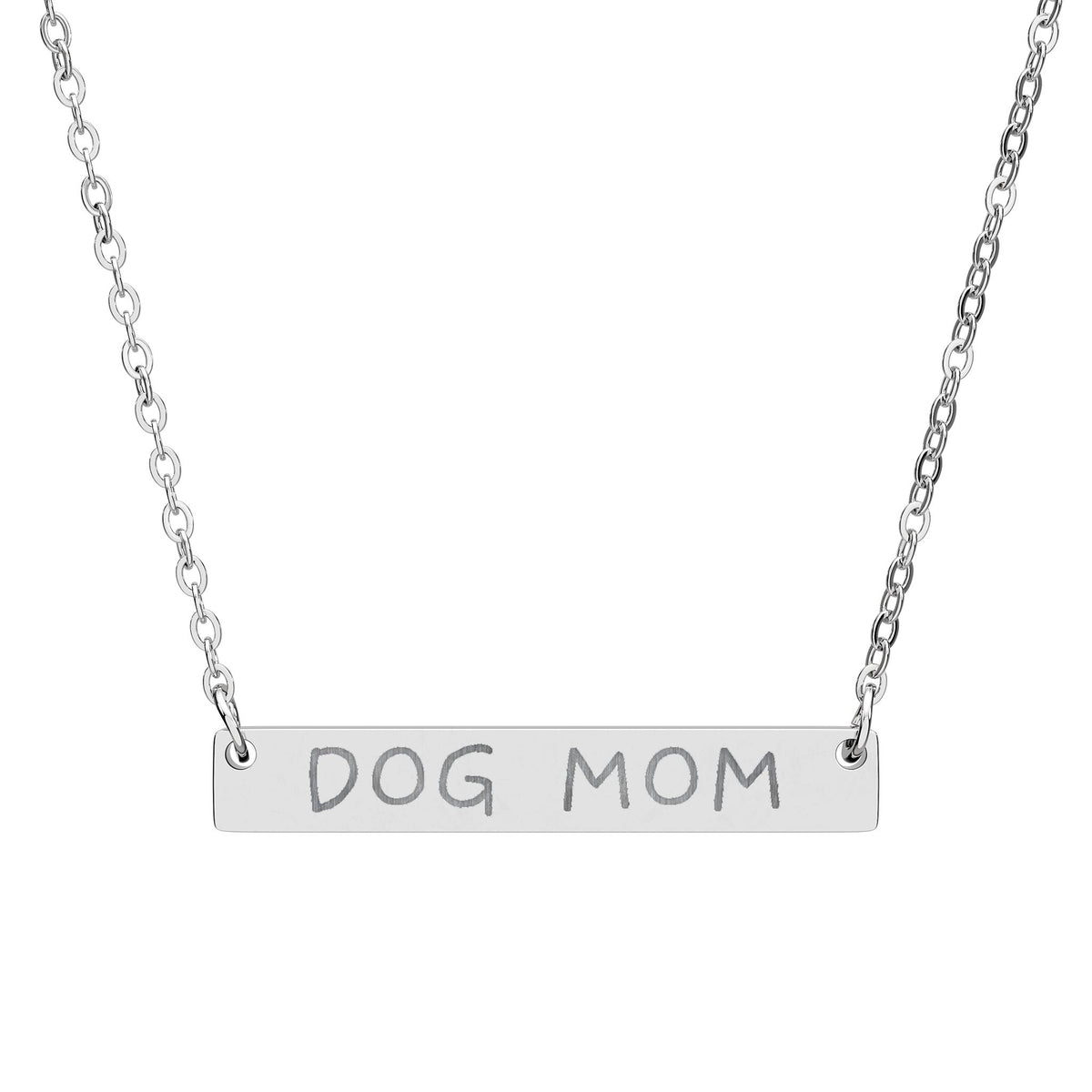 Dog Mom Bar Necklace (Engraving)
