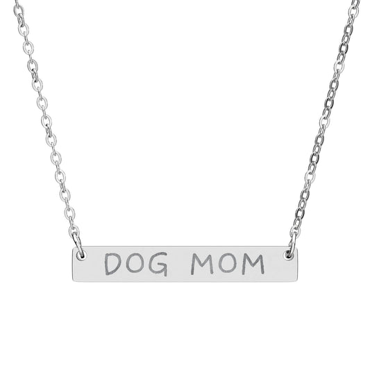 Dog Mom Bar Necklace (Engraving)