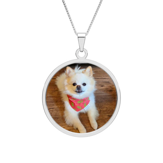 Round Border Photo Pendant