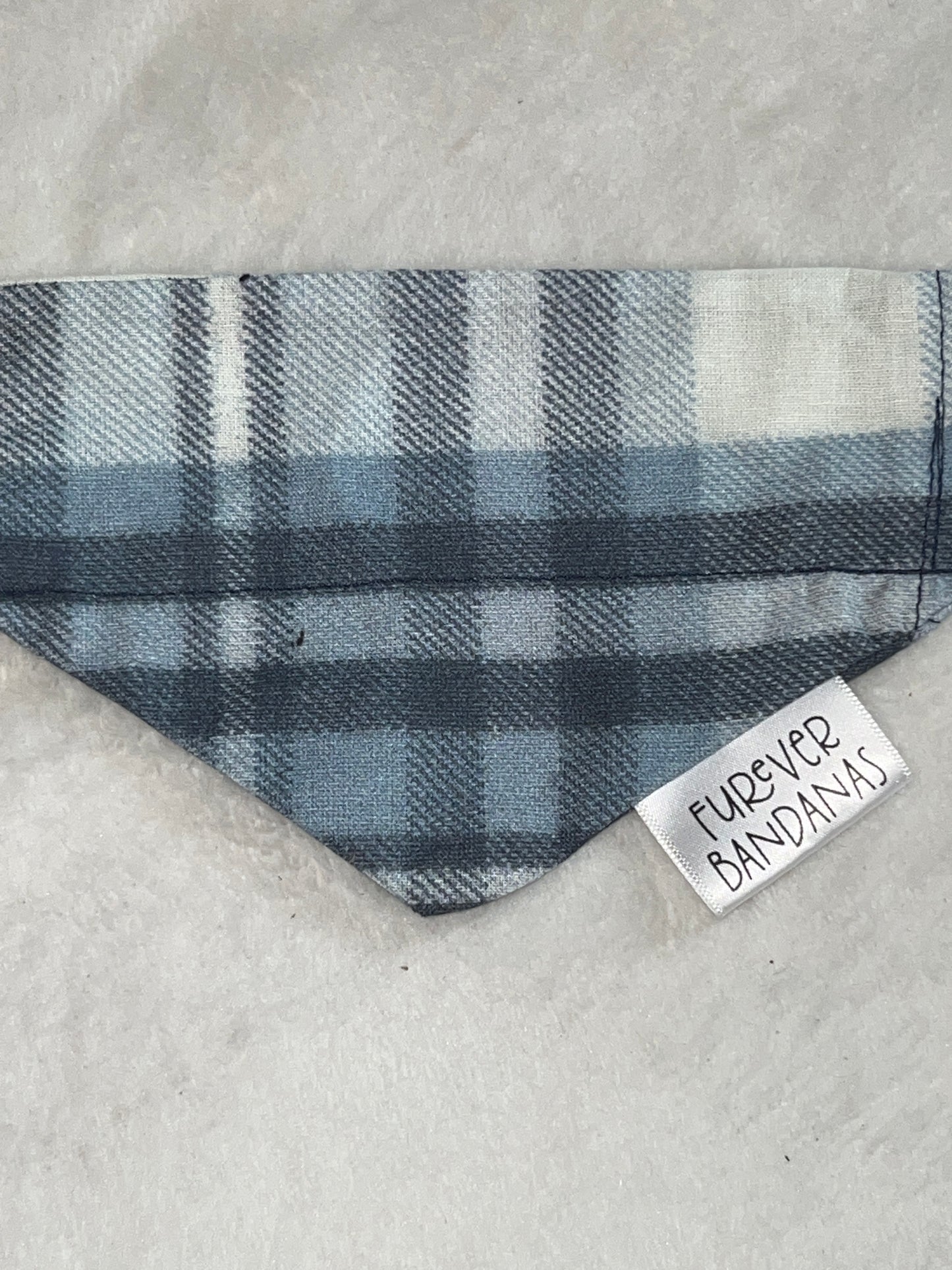Dark blue plaid bandana
