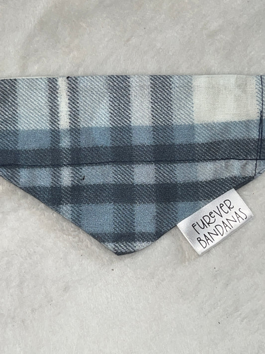 Dark blue plaid bandana