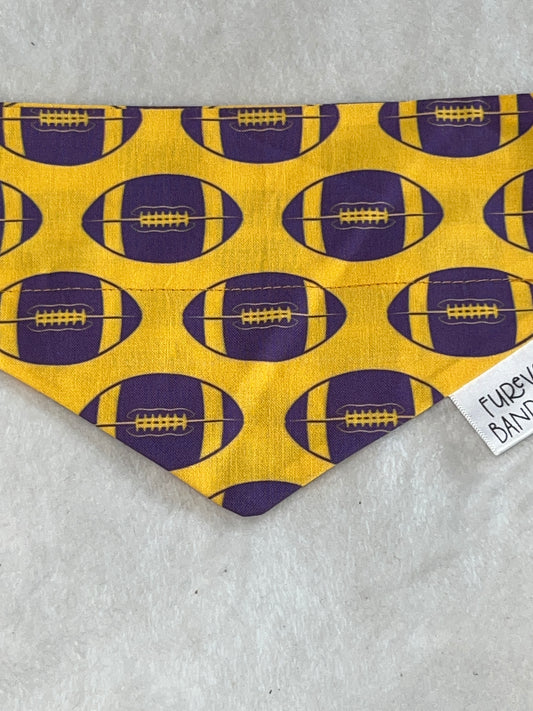 Purple and Gold Football Bandana