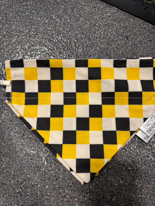 Black/Yellow Check Bandana