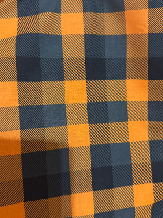 PREORDER Black & Orange Buffalo Plaid Bandana