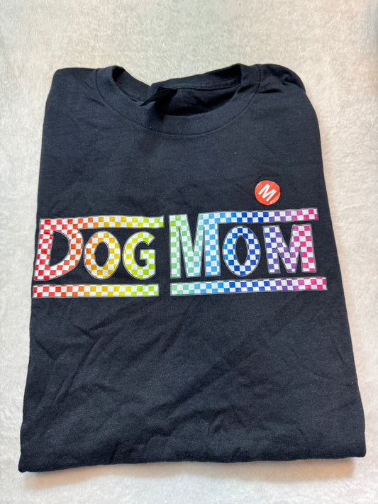 Rainbow Checkered Dog Mom T shirt
