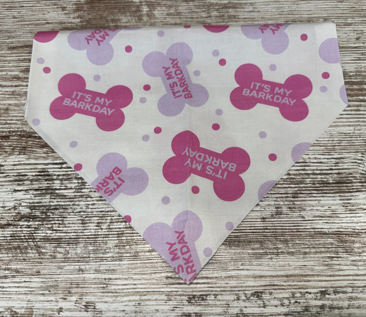 Pink/Purple Bone Barkday Bandana