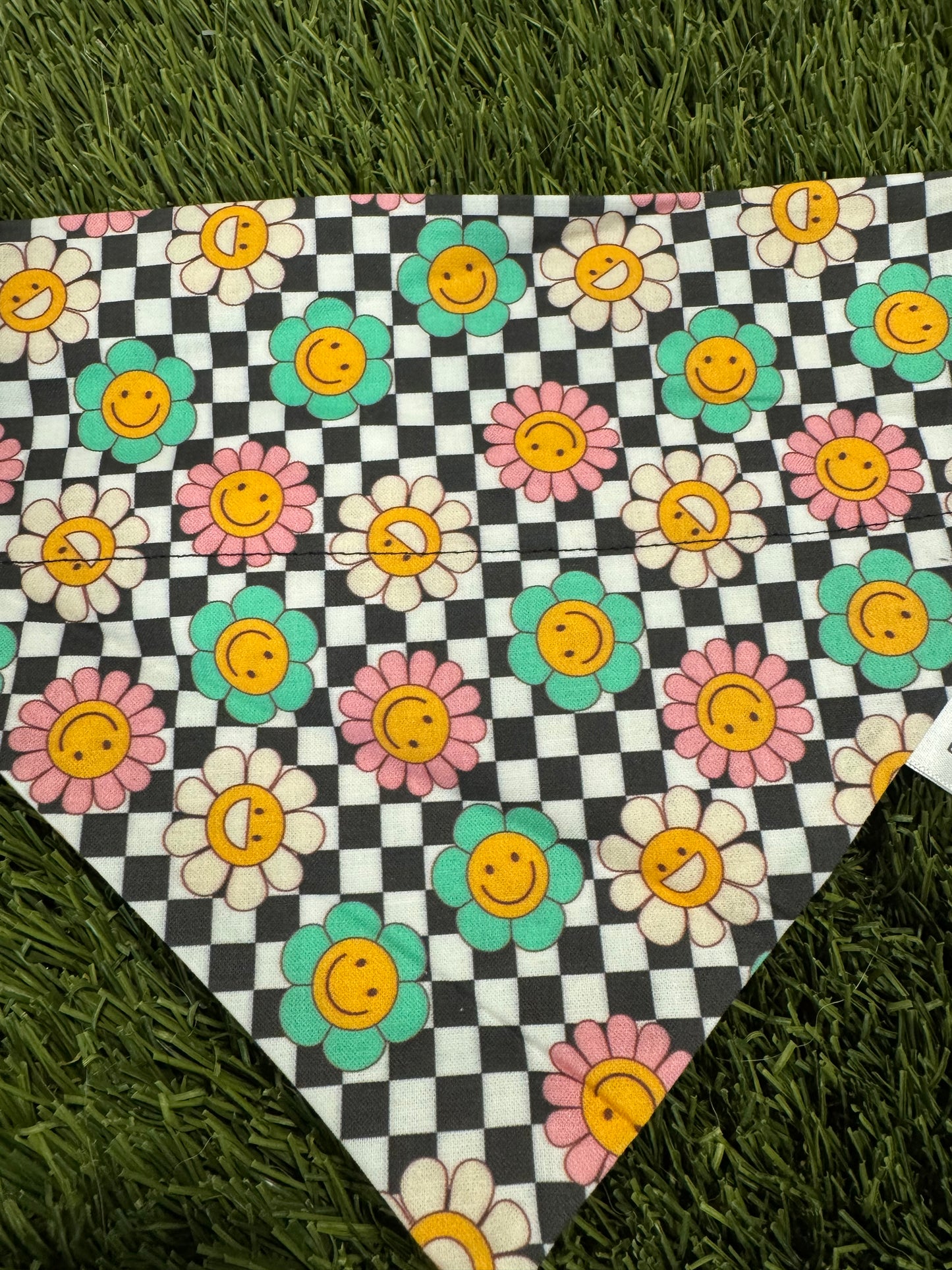 Checkered Floral Bandana