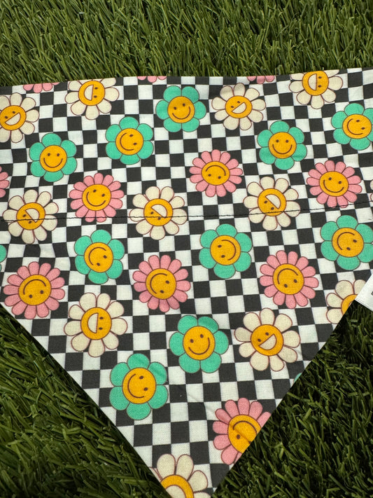 Checkered Floral Bandana
