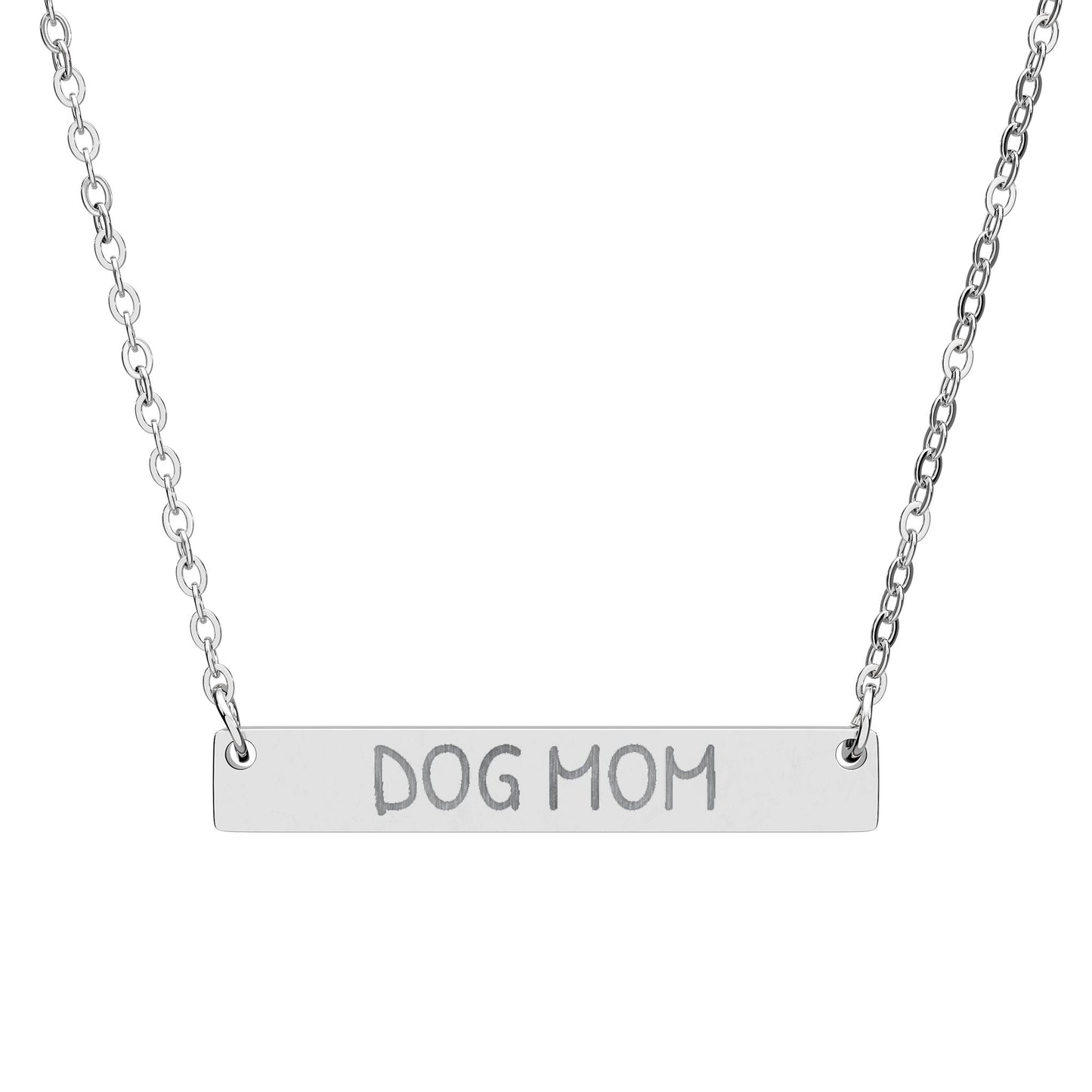 Dog Mom Bar Necklace (Engraving)