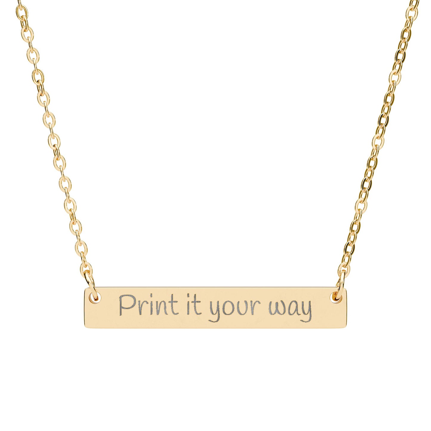 Personalized Horizontal Bar Necklace (Engraving)