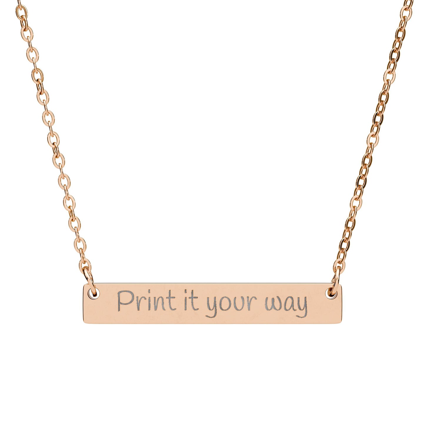 Personalized Horizontal Bar Necklace (Engraving)