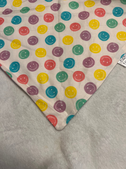 Multicolor smiley face bandana