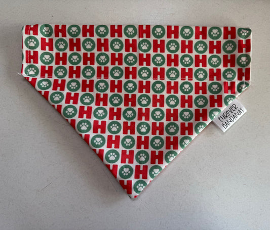 Ho Ho Ho Paw Print Bandana