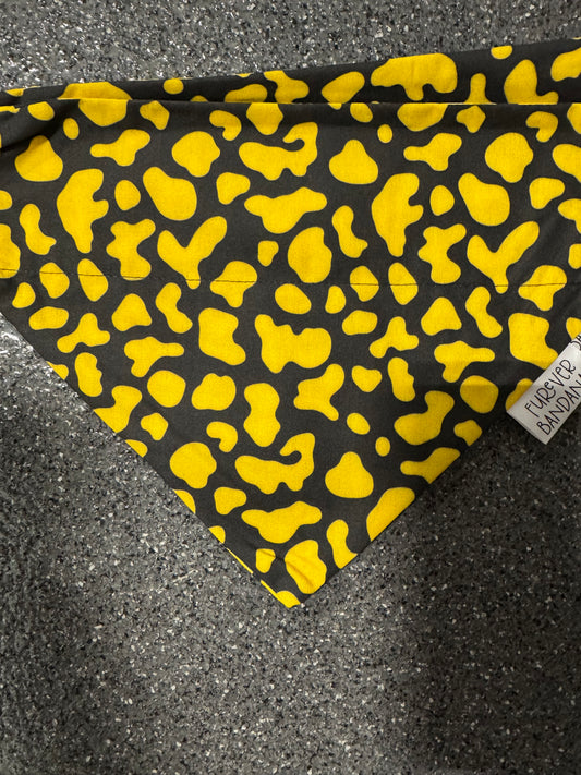 Black/Yellow Cow Bandana