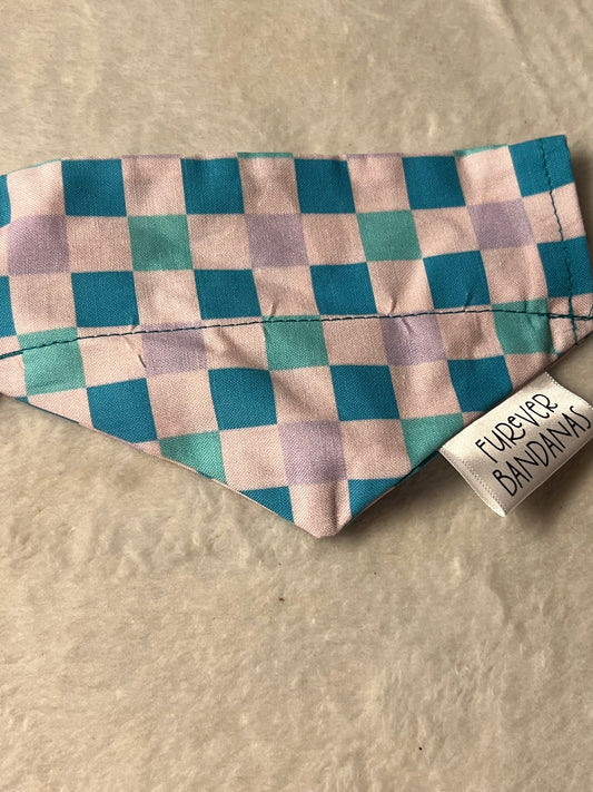 Purple and Blue Checker Bandana