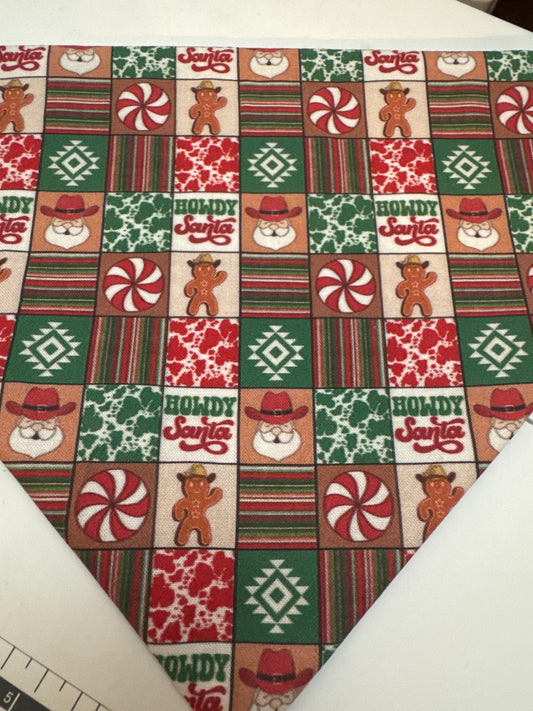 Western Christmas Plaid Bandana