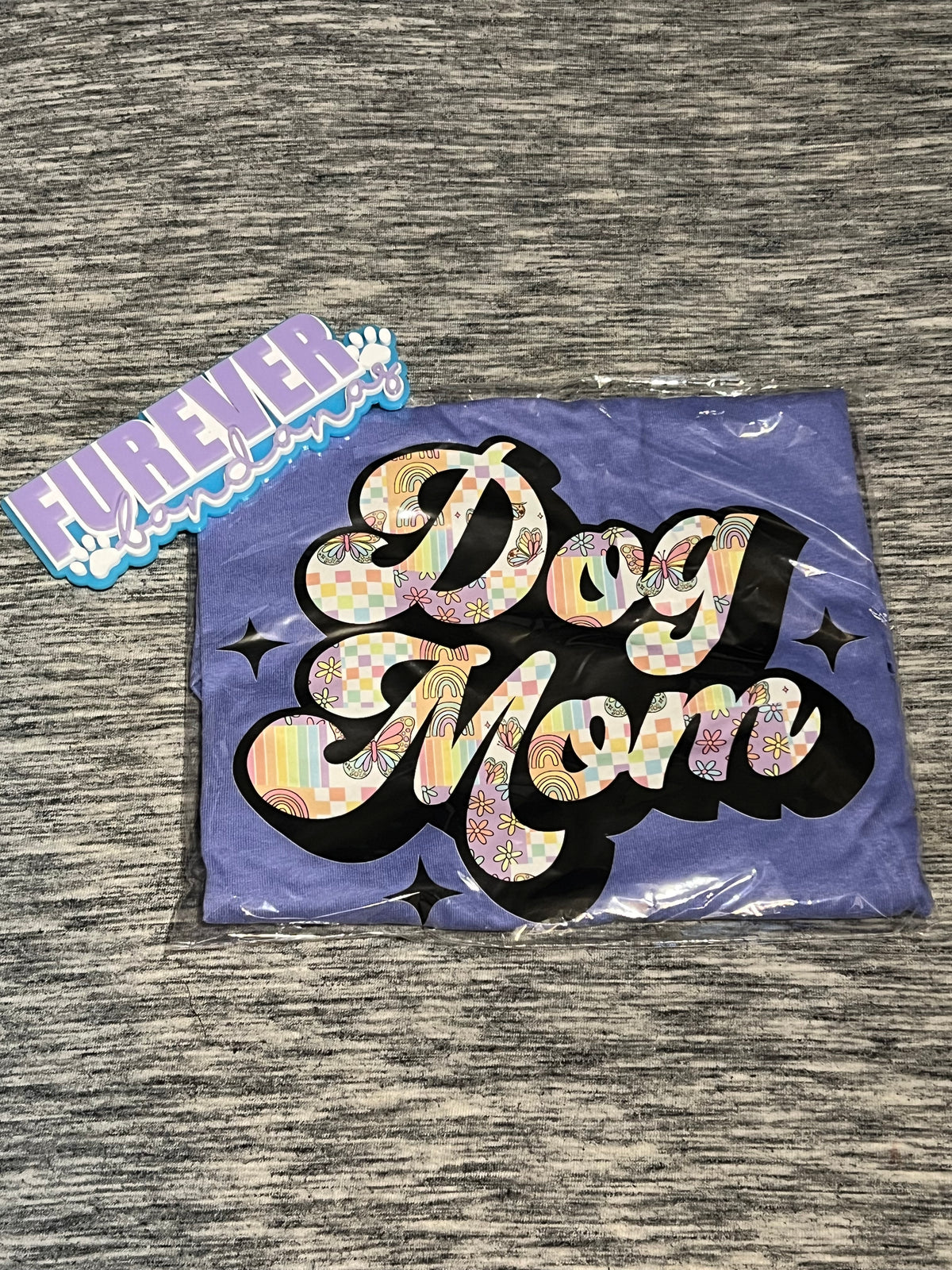 Butterfly Patchwork Dog Mom T Shirt