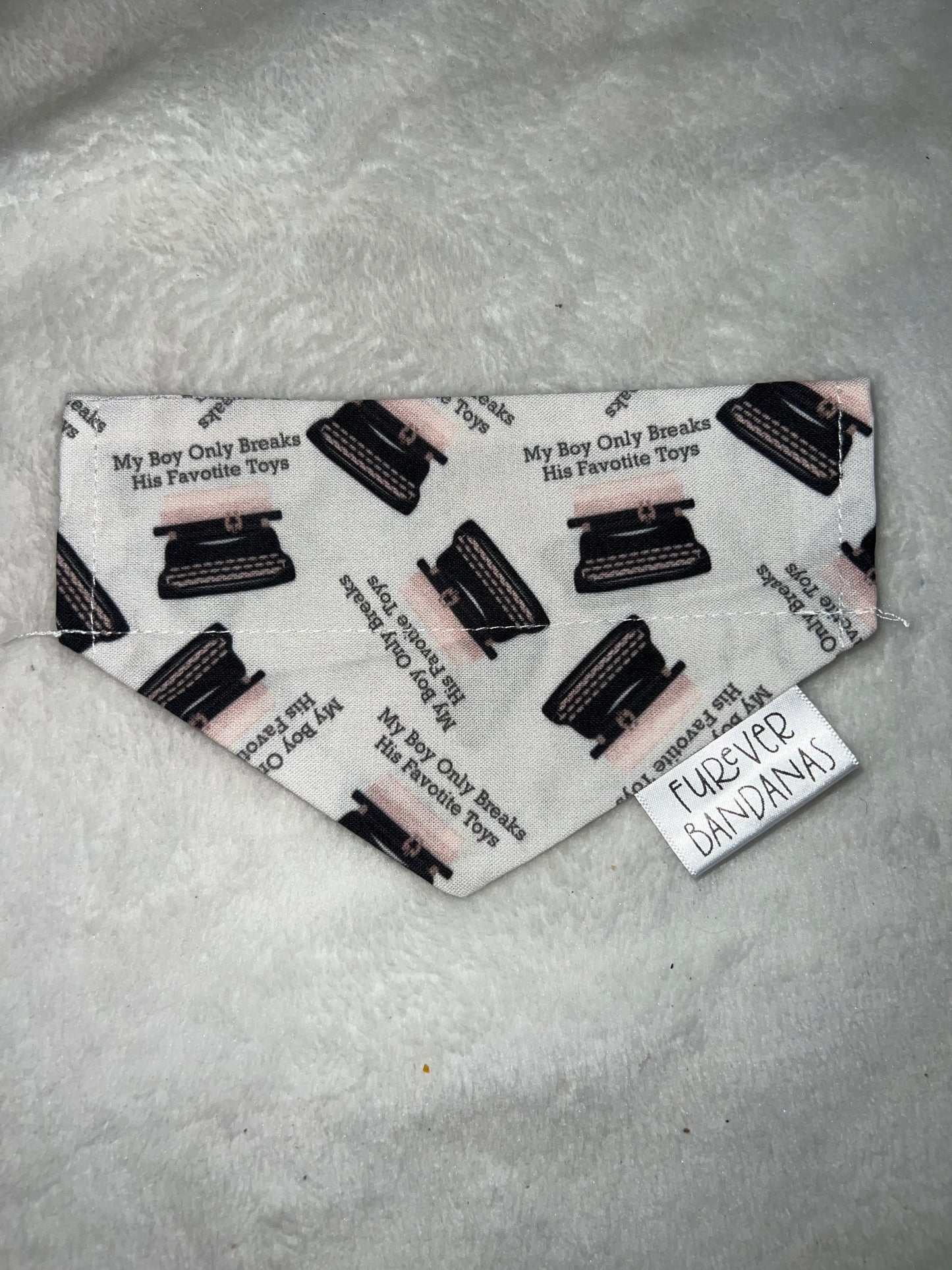 My boy only breaks his favorite toys  Bandana