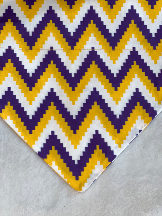 Purple, Gold, and White Chevron Bandana