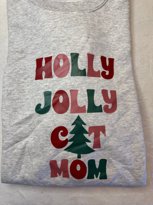 Holly Jolly Cat Mom Crewneck