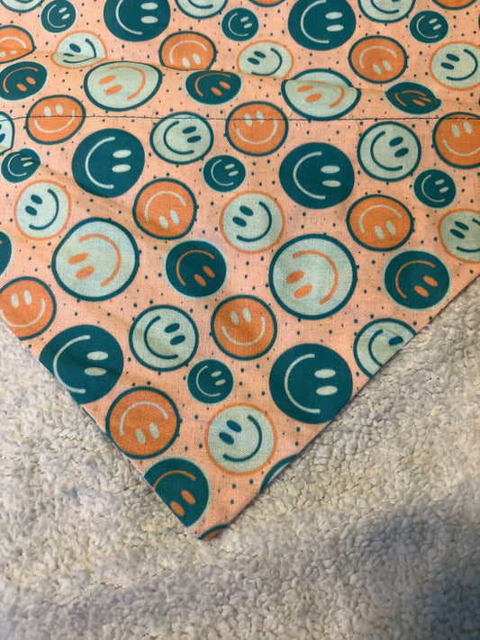 Blue and Orange smiley Bandana