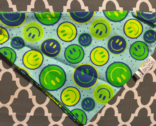 Blue smiley Bandana