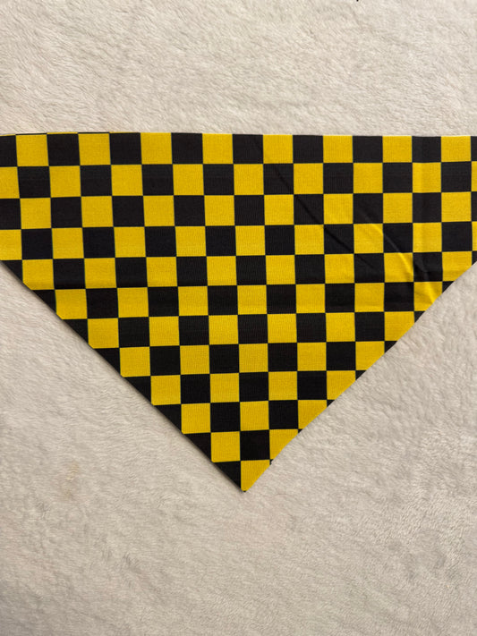 Black/Yellow check bandana