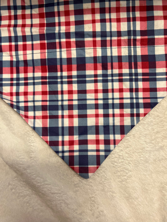 Red and Blue Plaid Bandana