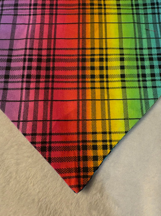 Rainbow Plaid Bandana
