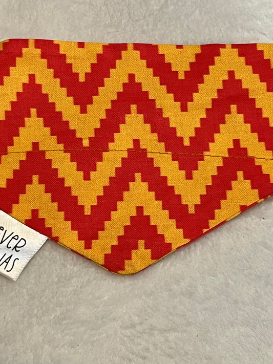 Red and Yellow Chevron Bandana