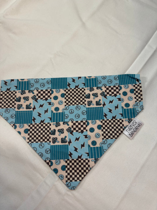 Blue Patchwork Bandana