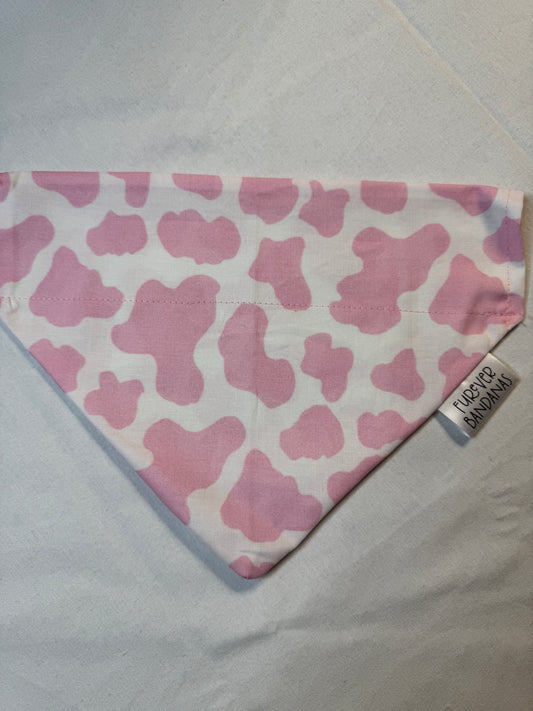 Pink Cow Print Bandana